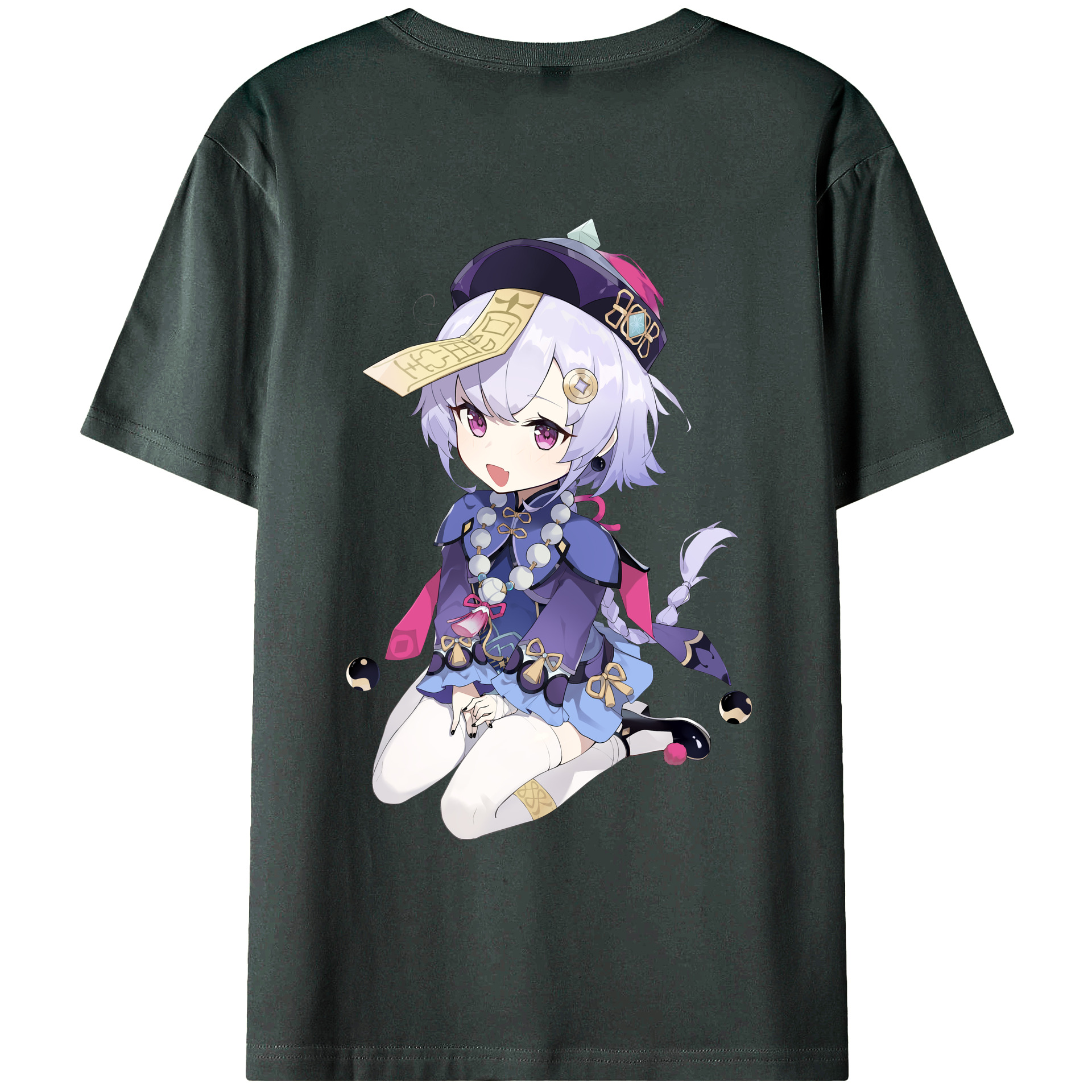 げんし神 七七 なな  genshin Nana 綿100％ メンズ半袖Tシャツ（バックプリント） 通気性